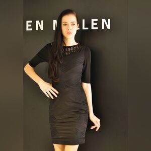 EUC Karen Millen Geometric Cutout Bodycon Dress Size 4